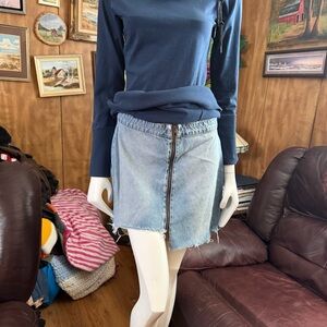 One Teaspoon Denim Zipper Skirt